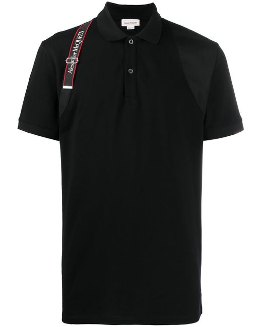 Alexander McQueen logo harness-strap polo shirt