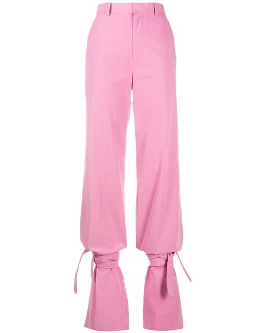 Attico high-waisted tie-ankle trousers