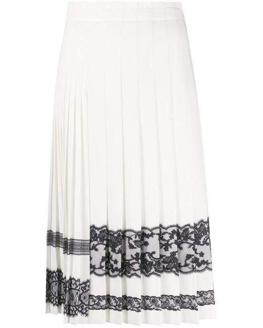 Ermanno Scervino lace-trim pleated skirt