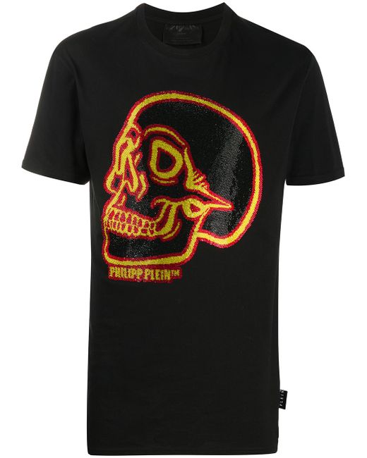 Philipp Plein crystal outline skull T-shirt