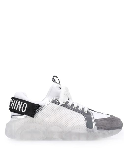Moschino Teddy suede-panel sneakers
