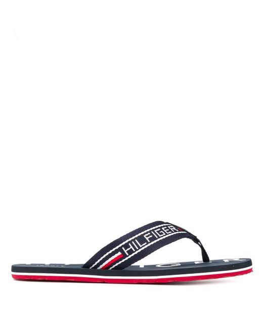 Tommy Hilfiger seasonal stripe beach flip flops