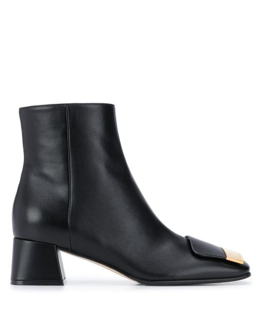 Sergio Rossi logo-plaque ankle boots