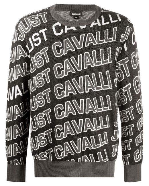 Just Cavalli monogram logo crew neck jumper