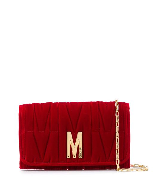Moschino M-quilted clutch bag
