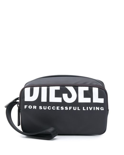 Diesel logo print make up bag