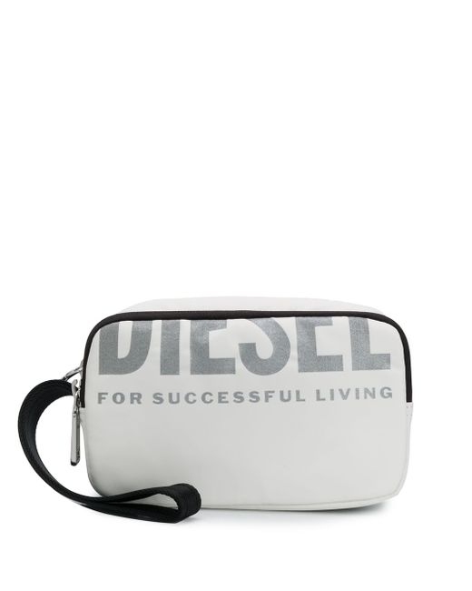 Diesel logo print make up bag