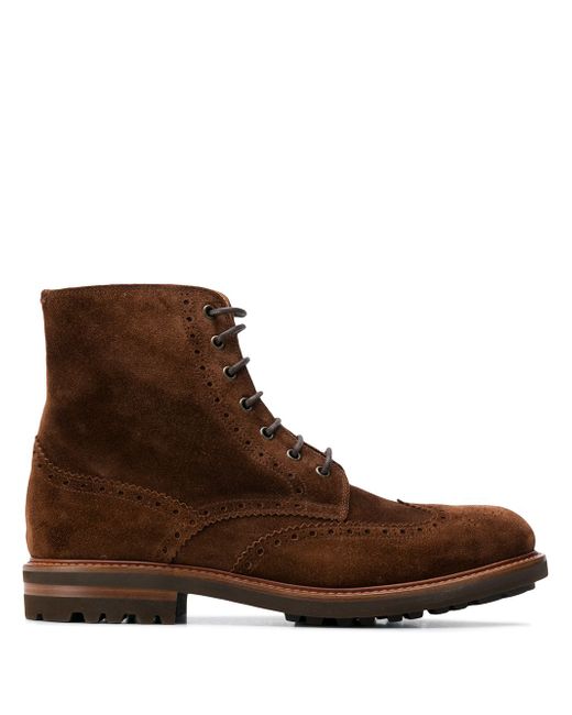 Brunello Cucinelli ankle length lace-up boots
