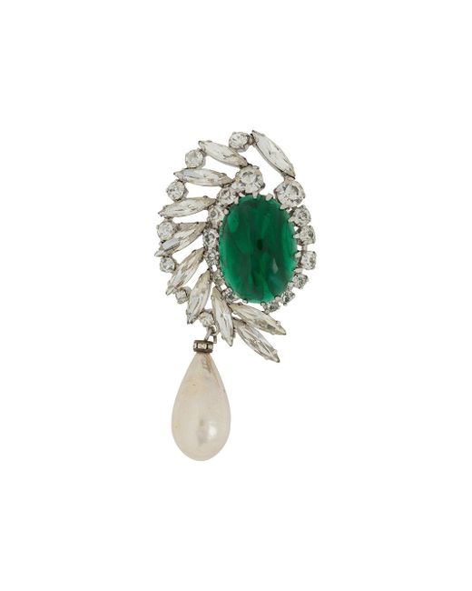 Susan Caplan Vintage 1960s gemstone-embellished brooch