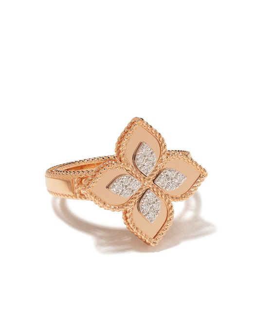 Roberto Coin 18kt rose gold diamond Princess Flower ring