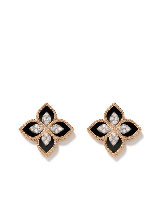 Roberto Coin 18kt rose gold diamond Princess Flower earrings