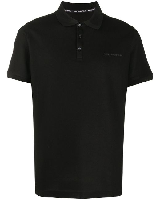 Karl Lagerfeld short sleeve printed logo polo shirt