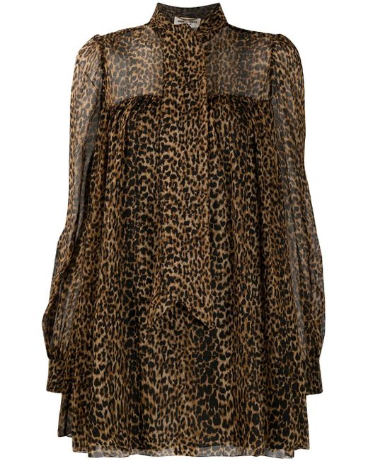 Saint Laurent leopard-print blouse
