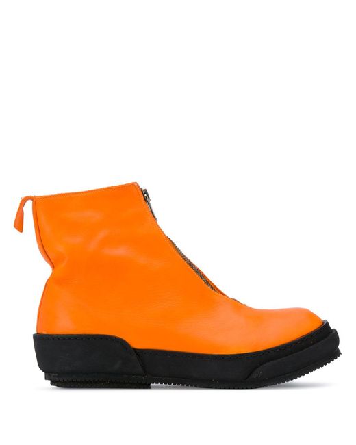 Guidi color-block front-zip boots