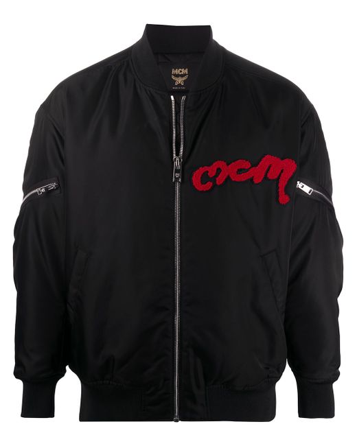 Mcm logo patch bomber jacket