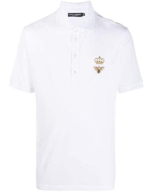 Dolce & Gabbana cotton-mix polo shirt with embroidered emblem
