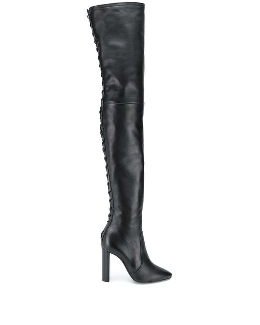 Saint Laurent tight-high laced boots