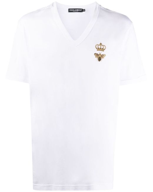 Dolce & Gabbana crown bee V-neck T-shirt