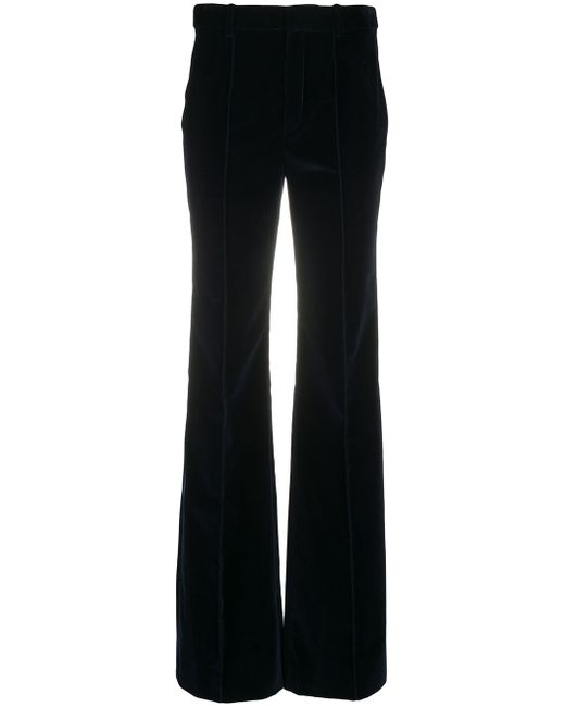 Saint Laurent velvet-effect flared trousers
