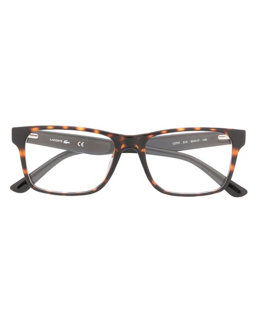 Lacoste tortoiseshell square frame glasses