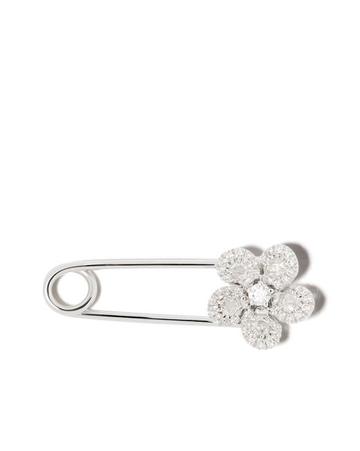 David Morris 18kt Miss Daisy Flower diamond safety pin