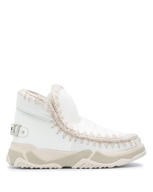Mou eskimo whipstitch high-top sneakers