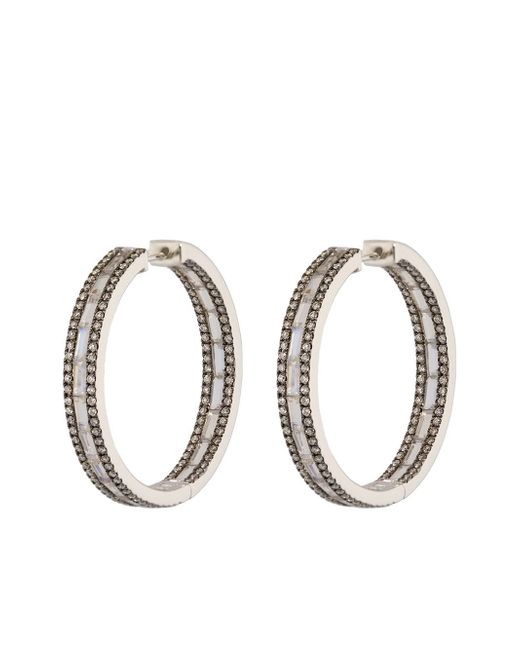 Katherine Jetter 18kt white gold diamond hoop earrings