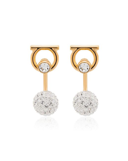 Salvatore Ferragamo Gancini crystal-embellished earrings