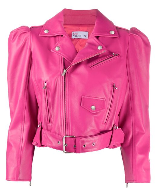 RED Valentino puff-sleeve leather jacket