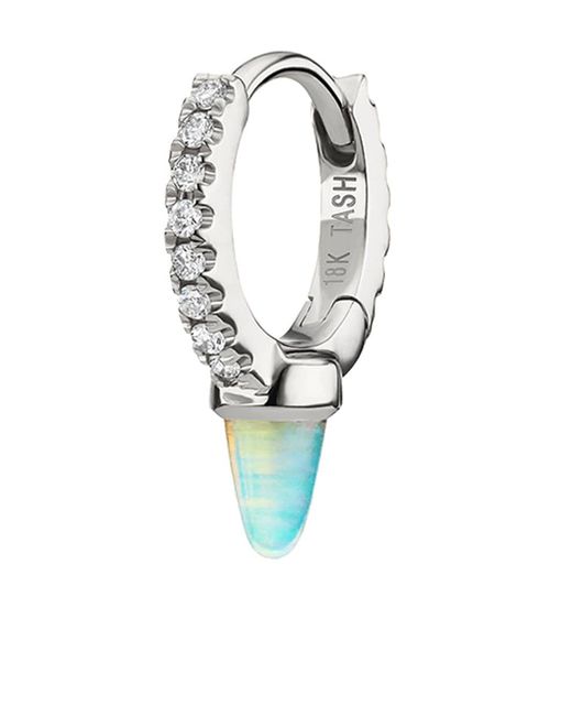 Maria Tash 18kt white gold short opal spike diamond Eternity clicker