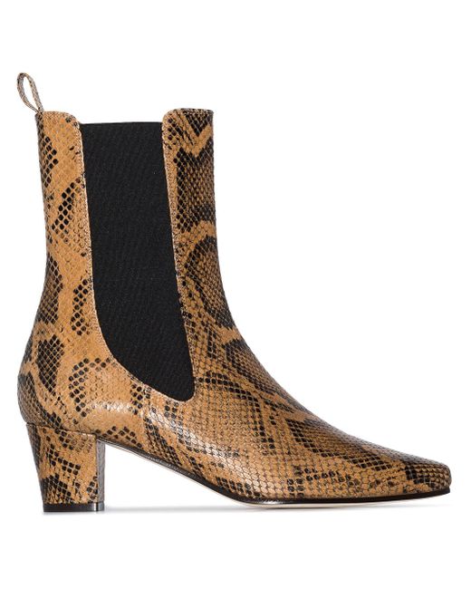 Paris Texas python-print 50mm ankle boots