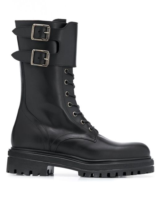 Paul Warmer double-buckle military boots