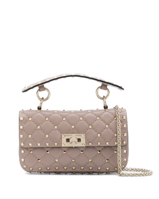 Valentino Rockstud quilted top-handle bag