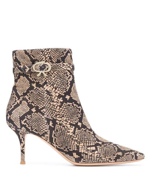 Gianvito Rossi Riccy snakeskin-effect ankle boots