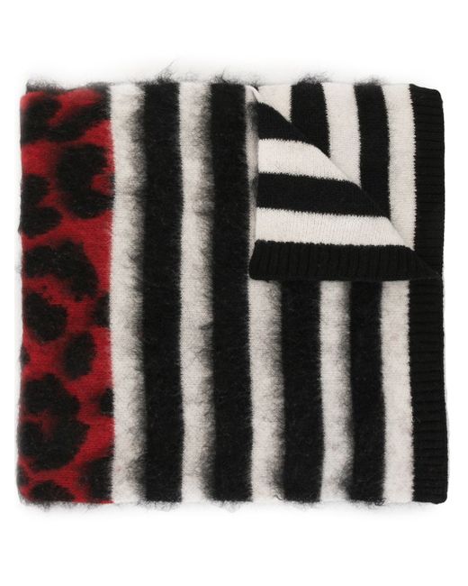 N.21 leopard print stripe scarf