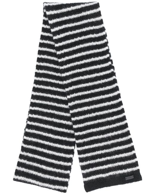Saint Laurent mohair-blend striped scarf