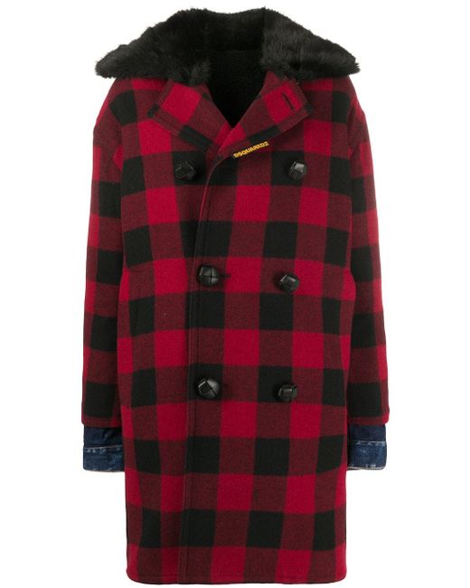 Dsquared2 double-breasted checked coat