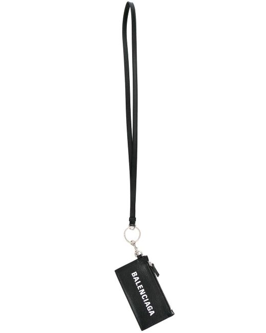 Balenciaga lanyard zip pouch wallet Black1090