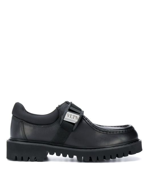 Valentino chunky loafers with logo buckle detail