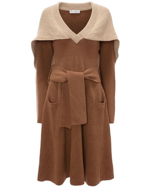 J.W.Anderson cape detail knitted dress