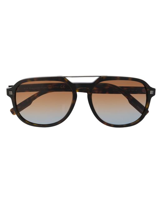 Ermenegildo Zegna double-bridge oversized sunglasses