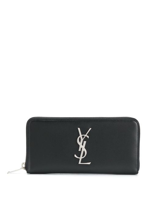 Saint Laurent monogram zip-up leather wallet