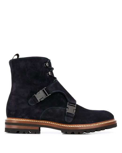 Kiton front buckle ankle boots