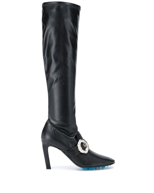 Off-White buckle-detail over-the-knee boots
