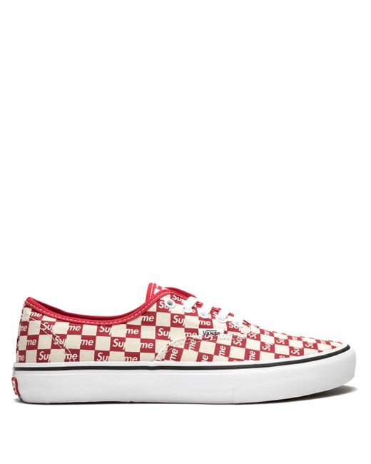 Vans x Supreme Authentic Pro Checkered Red low-top sneakers