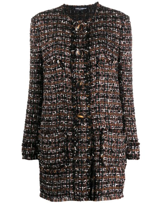 Dolce & Gabbana single-breasted tweed coat