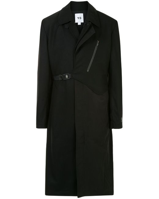 Y-3 side-clip flannel coat