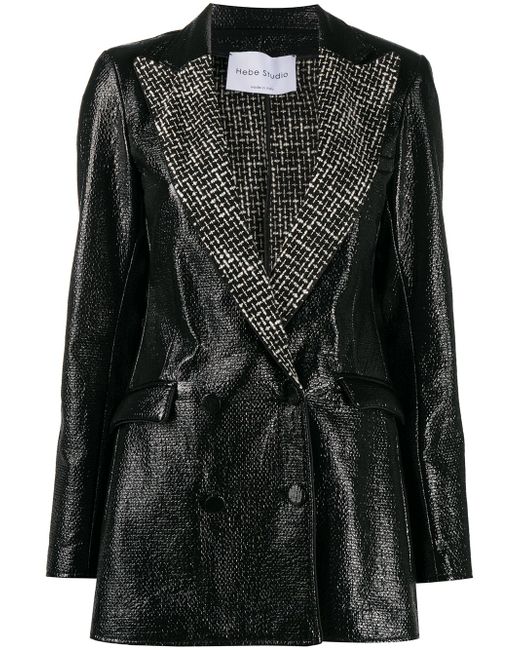 Hebe Studio shiny fitted jacket
