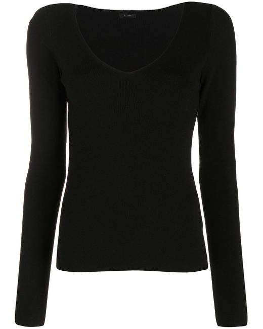 Joseph ribbed-knit scoop-neck top