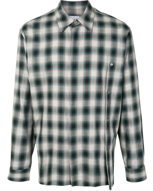 Solid Homme faded plaid shirt